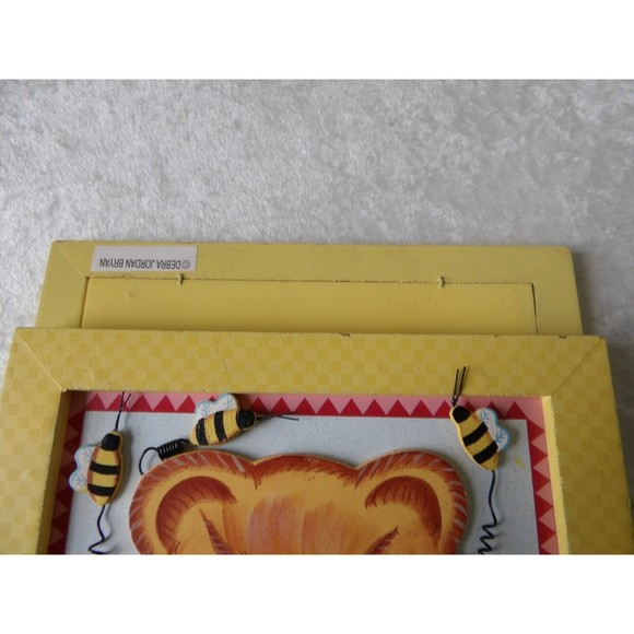 🎁Debra Jordan Bryan Wood Wall Hanging Bear Plaque Corkboard for Notes/Photos - Picture 11 of 16